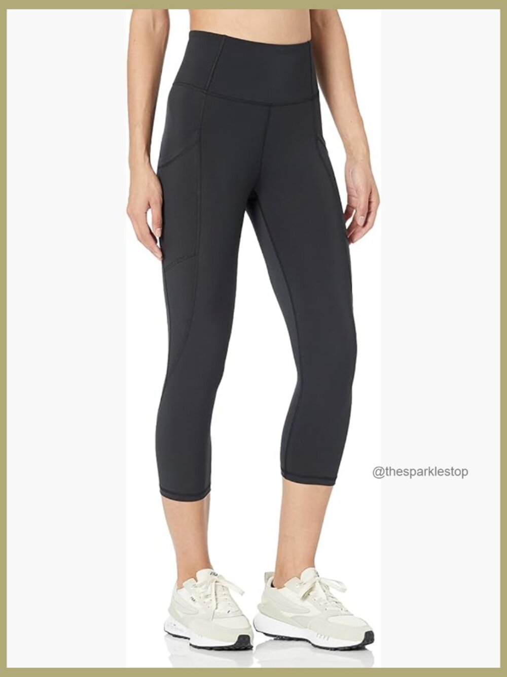 High Waist Active Capri Leggings with Pockets Workout Athleisure